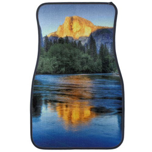 Golden Light on Half Dome Car Mat