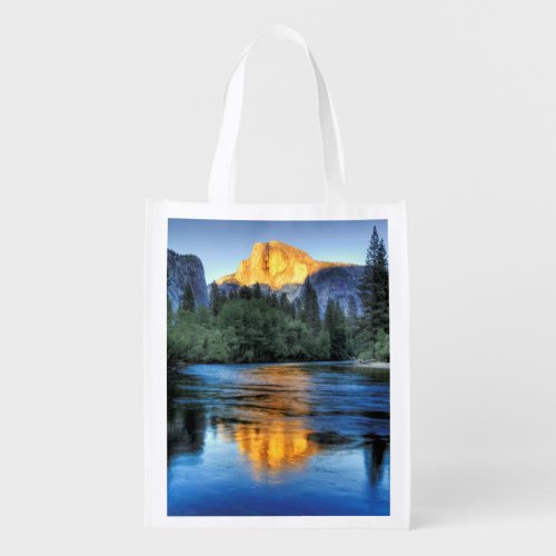 Golden Light on Half Dome Grocery Bag