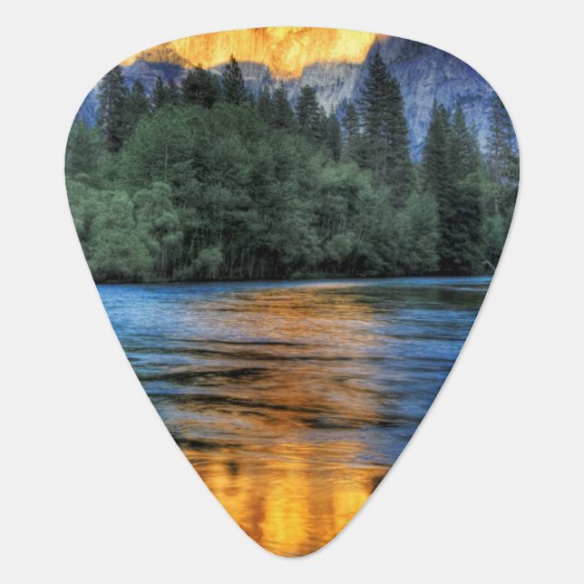 Golden Light on Half Dome Guitar Pick (Front)
