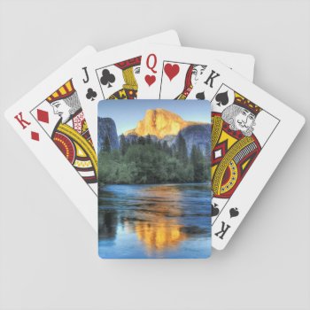 Golden Light On Half Dome Playing Cards by usyosemite at Zazzle