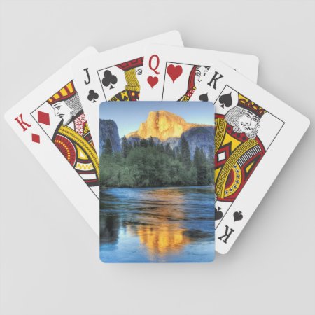 Golden Light On Half Dome Playing Cards
