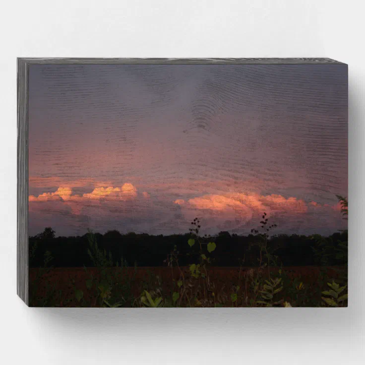 Golden Light on Storm Clouds Wooden Box Sign | Zazzle