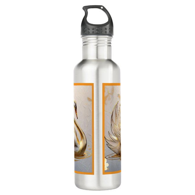 "Golden Light on Water" Stainless Steel Water Bottle (Back)