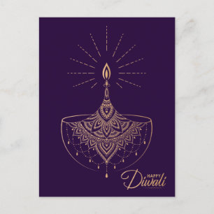 Golden Light Ornament Happy Diwali Postcard