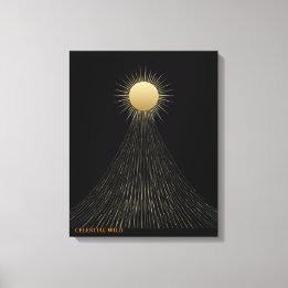 Golden Light Path Celestial Art Canvas Gift Print