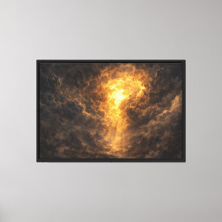 Golden Light Through Storm Clouds Canvas Print