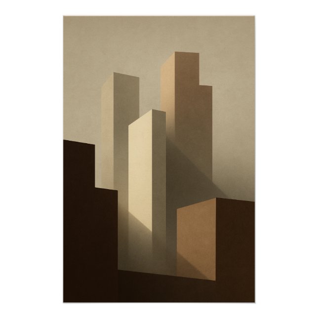 Golden Light - Urban Silhouettes Poster (Front)