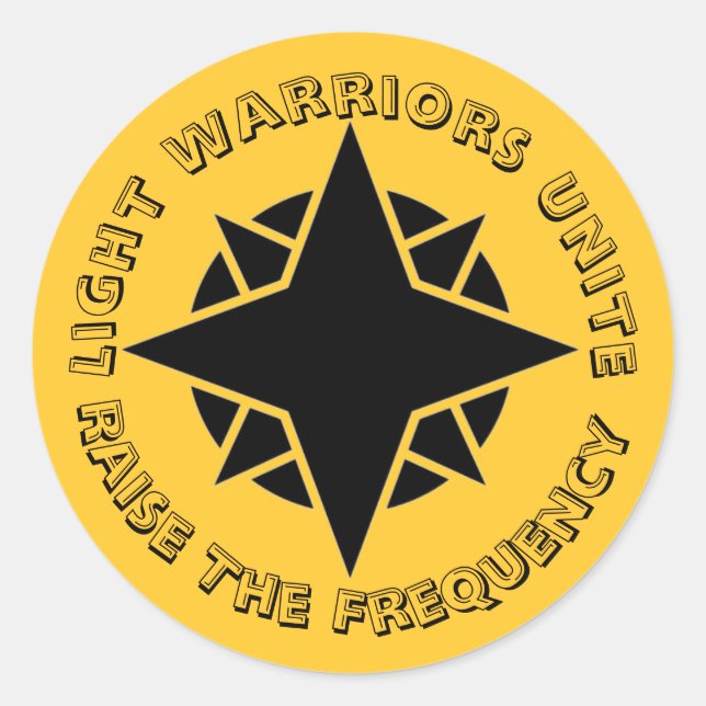 Golden Light Warriors Unite Classic Round Sticker (Front)