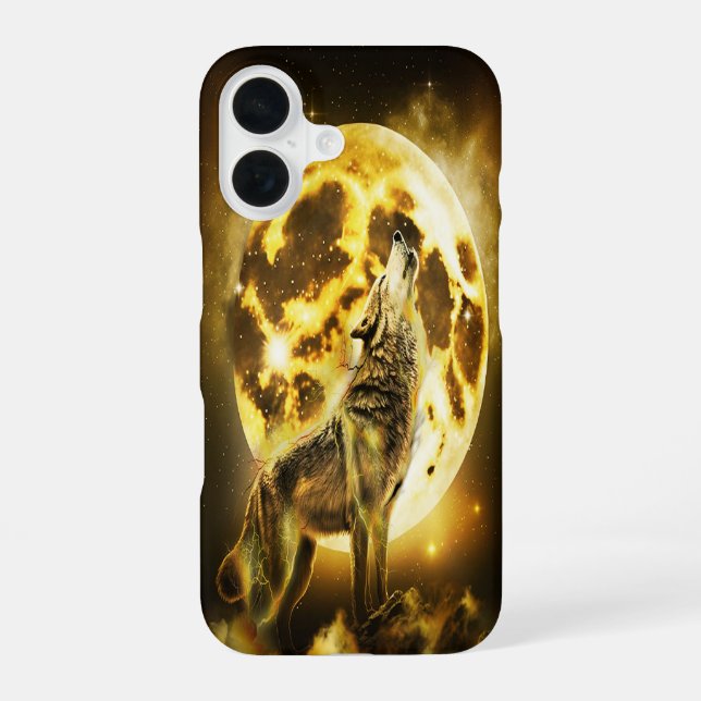 Golden Lightning Wolf Iphone Case (Back)