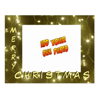 Golden Lights Christmas ADD YOUR PHOTO Postcard