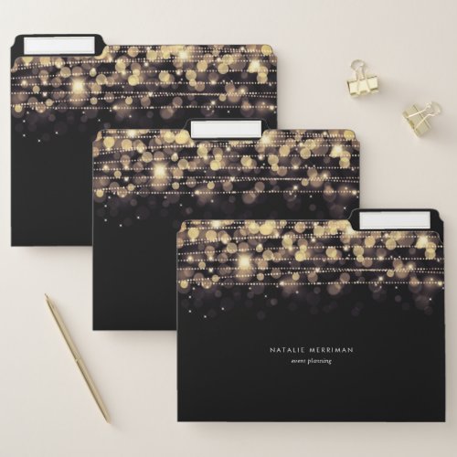 Golden Lights Custom File Folder