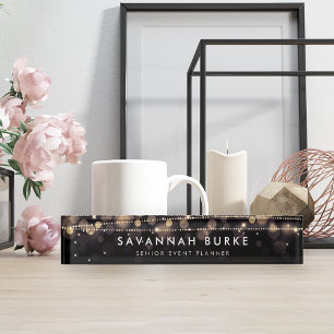 Golden Lights Desk Name Plate