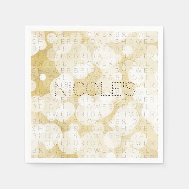 Golden Lights Gold Glam Modern ANY EVENT Custom Napkins (Front)