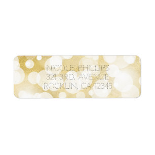 Golden Lights Gold Glam Modern Glam Invitation Label