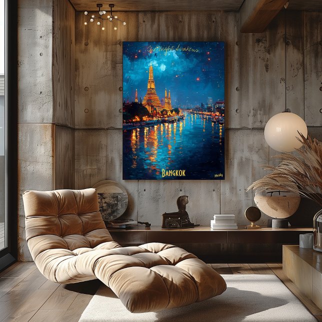 Golden Lights of Bangkok - Wat Arun Reflections Poster (Creator Uploaded)