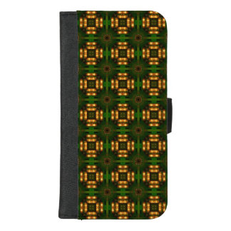 Golden lights on green iPhone 8/7 plus wallet case