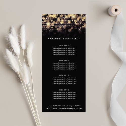 Golden Lights  Pricing or Services Rack Card