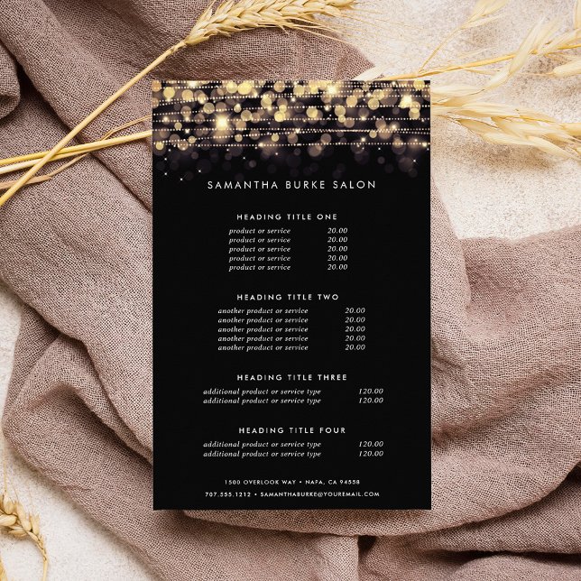 Golden Lights | Pricing & Services Flyer (Creator Uploaded)