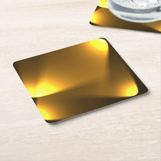 Golden Lights Square Paper Coaster