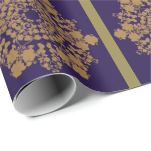 Golden Lilac Flower Wrapping Paper