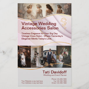 Golden Lilac Vintage Wedding Accessories Salon  Flyer