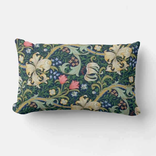 Golden Lilies Lumbar Pillow (Front)