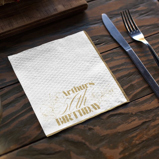 Golden Lilies theme Adult party Napkins (Creator Uploaded)