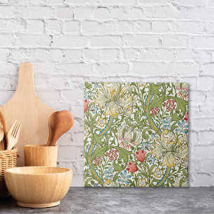 Golden Lily and Wildflowers Ceramic Tile
