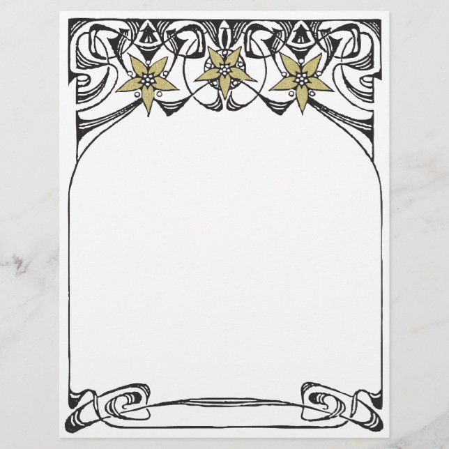 Golden Lily Art Nouveau border (Front)