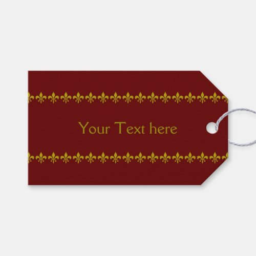 Golden Lily Border  your background  text Gift Tags