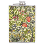 Golden Lily Coordinates Hip Flask