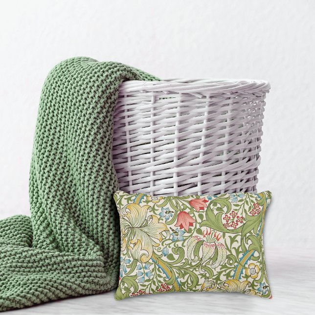 Golden Lily Floral William Morris Accent Pillow (Creator Uploaded)