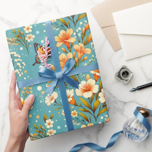 Golden Lily Garden Wrapping Paper (Gifting)