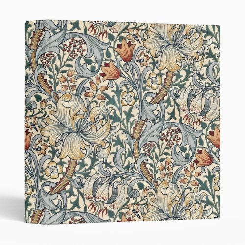 GOLDEN LILY IN SUMMER HAZE _ WILLIAM MORRIS 3 RING BINDER