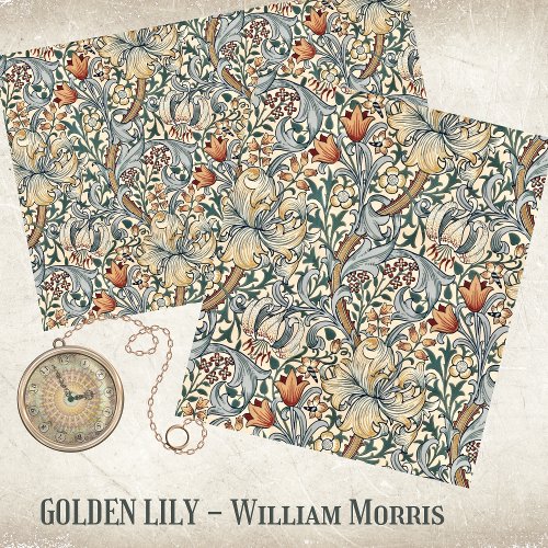 GOLDEN LILY IN SUMMER HAZE _ WILLIAM MORRIS TISSUE PAPER