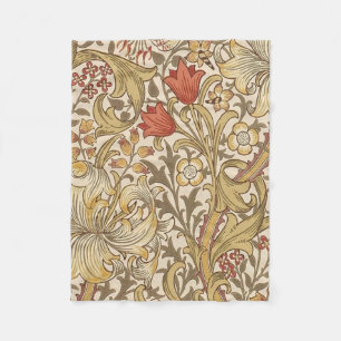 Golden Lily Pattern Version 2 By William Morris Fleece Blanket