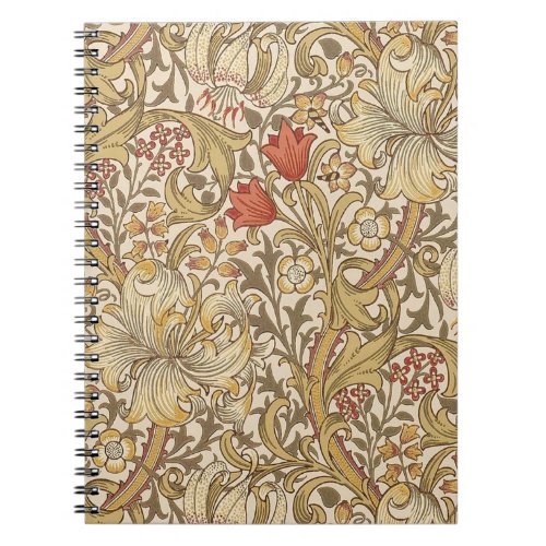 Golden Lily Pattern Version 2 By William Morris Notebook