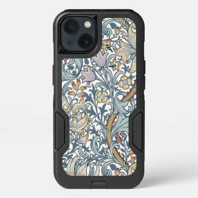 Golden Lily Vintage Floral Pattern William Morris Otterbox iPhone Case (Back)