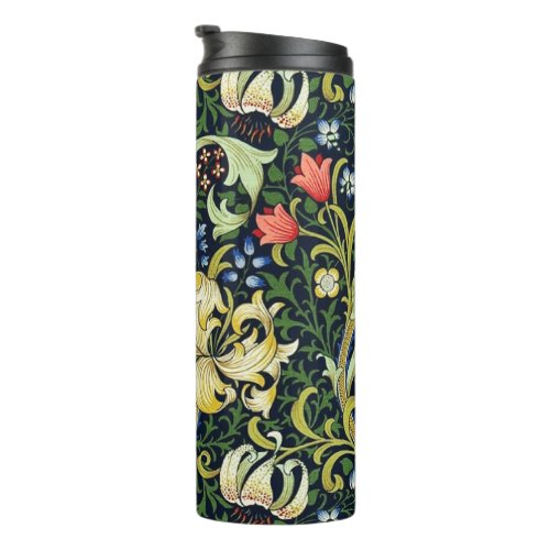 Golden Lily Vintage Floral Pattern William Morris Thermal Tumbler