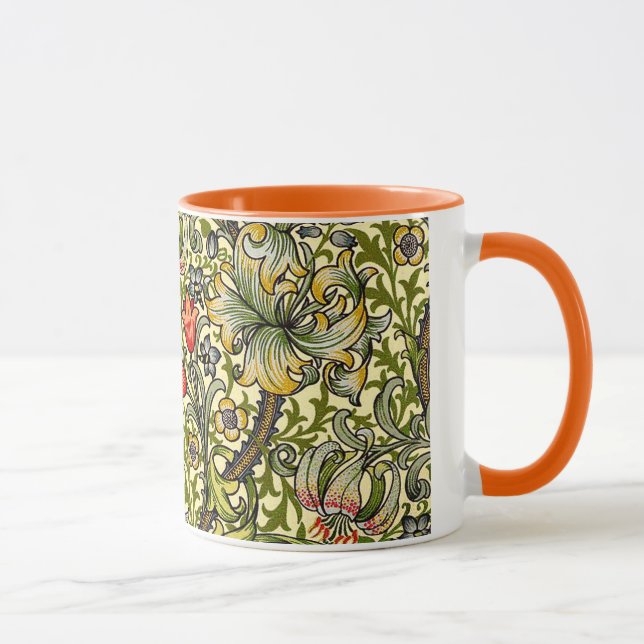 Golden Lily Vintage William Morris Mug (Right)