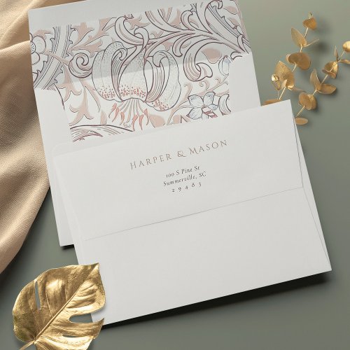 Golden Lily Wedding Muted Dusty Pink Envelope