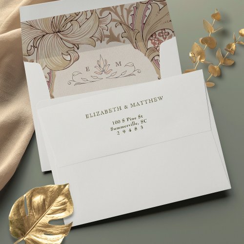 Golden Lily Wedding Muted Dusty Pink Envelope
