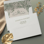 Golden Lily Wedding Muted Sage Green Envelope<br><div class="desc">This exquisite wedding envelope is adorned with the renowned Golden Lily pattern by William Morris, a design steeped in history and elegance. The muted sage green hue, a blend of soft olive, earthy eucalyptus, and subtle hints of gray-green, provides a serene and sophisticated backdrop for the intricate lilies and foliage...</div>