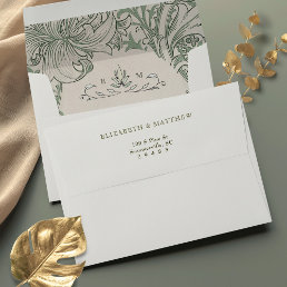 Golden Lily Wedding Muted Sage Green Envelope