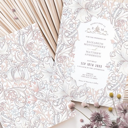 Golden Lily Wedding Suite Muted Pink Morris Invitation