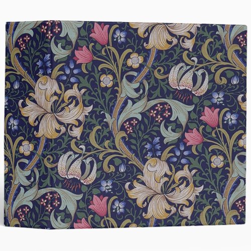 Golden Lily William Morris 3 Ring Binder