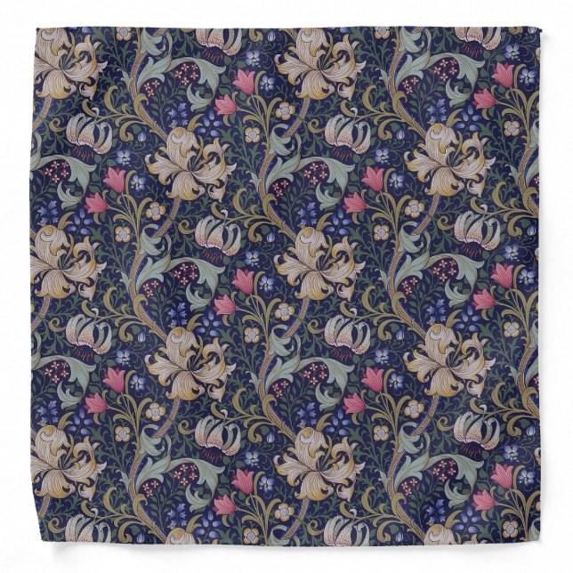 Golden Lily, William Morris Bandana (Front)