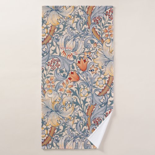 Golden Lily William Morris Bath Towel