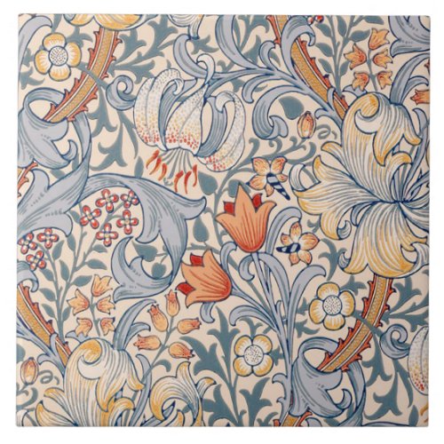 Golden Lily William Morris Ceramic Tile