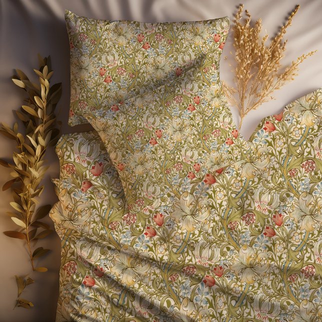 Golden Lily William Morris Classic Design Large Duvet Cover (Creator Uploaded)